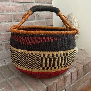 Large Handwoven African Bolga Ghana Market Basket